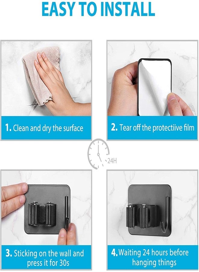 Swaze Adhesive Mop Holder and Broom Holder Wall Mounted Steel | Broom Stick Holder Wall Mounted for Home No Drilling (1 slot - Pack of 1) - Image 5